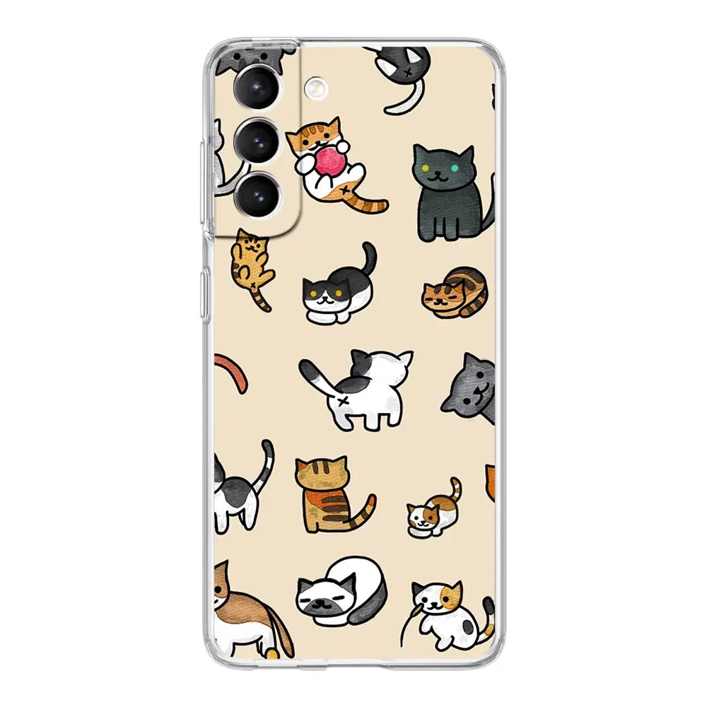 Adorable Cartoon Kitten Clear Silicone Phone Case