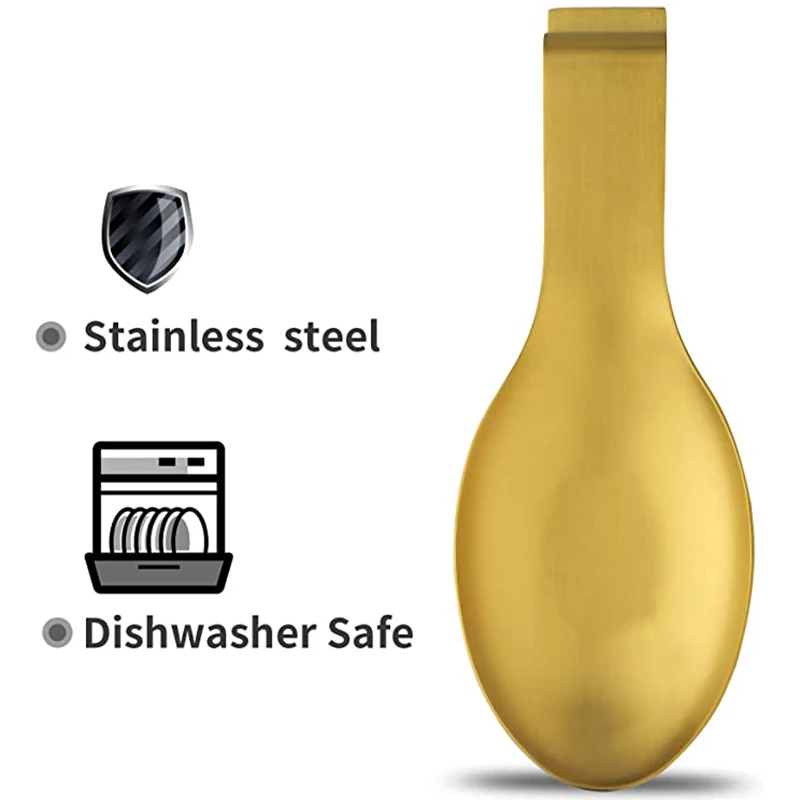 Repose-cuillère Cœur Doré En Inox – Accessoire De Cuisine Pratique Et Décoratif