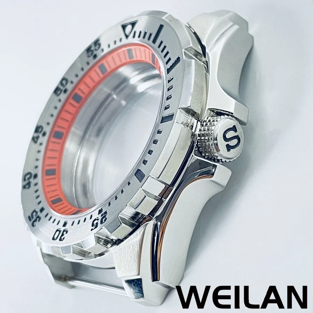 Stainless Steel Watch Case with Multicolor Chapter Ring, 44mm
