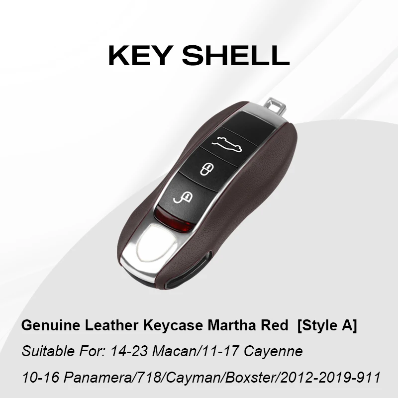 Luxus Echtes Leder Auto Schlüssel Fall Abdeckung Schutzhülle Schlüsselbund Für Porsche Boxster Cayman Panamera Cayenne Macan 718/911 Taycan – Detail 10