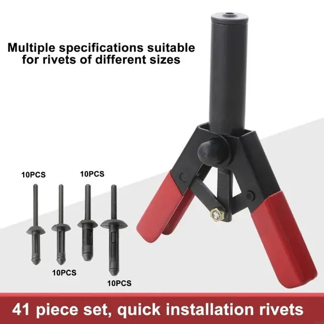 Rivettatrice,Pistola Rivettatrice 41 Pc Assortiti Plastica Rivet - Foto 2