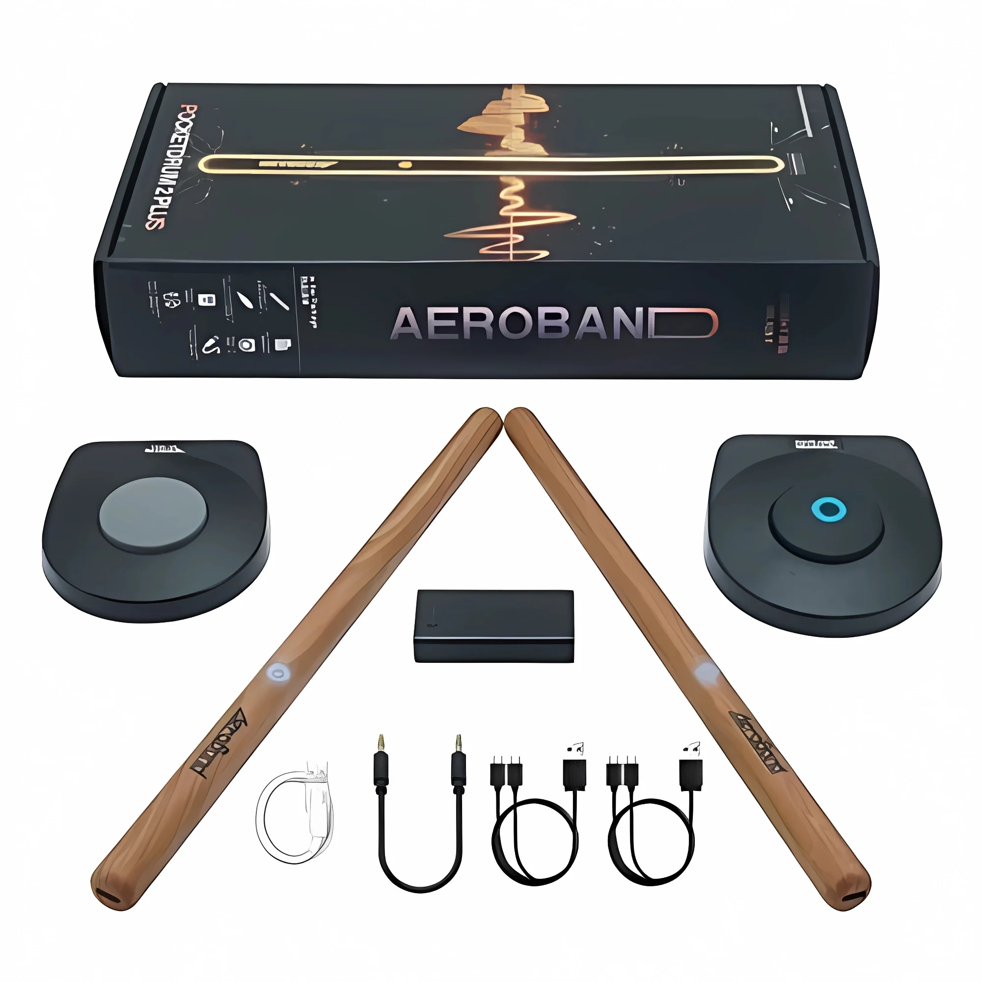 Portable Drum 2 Plus portable drum pad virtual drum kit Somatosensory Digital Electronic Air Drum Stick Set ,Drumsticks, Foot Pedals, Bluetooth Adapter