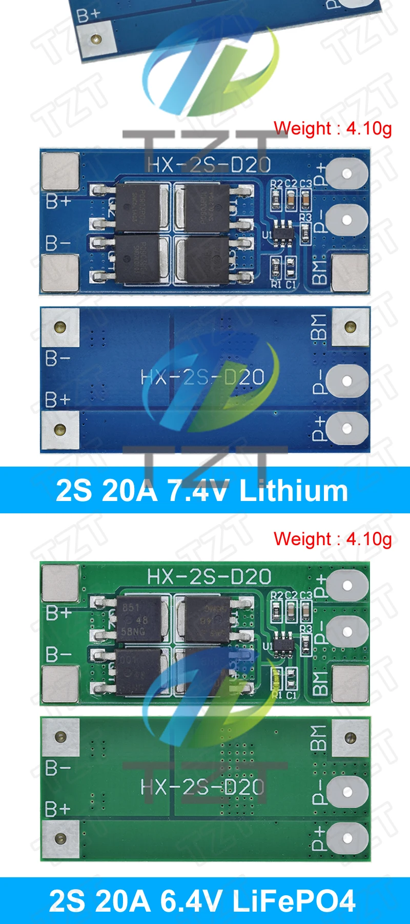 TZT 2S 6,4 V 7,4 V 20 A LiFePO4/Lithium 18650 32650 Batterieladeschutzplatine 13 A Arbeitsstrom 20 A Strombegrenzung – Detail 8