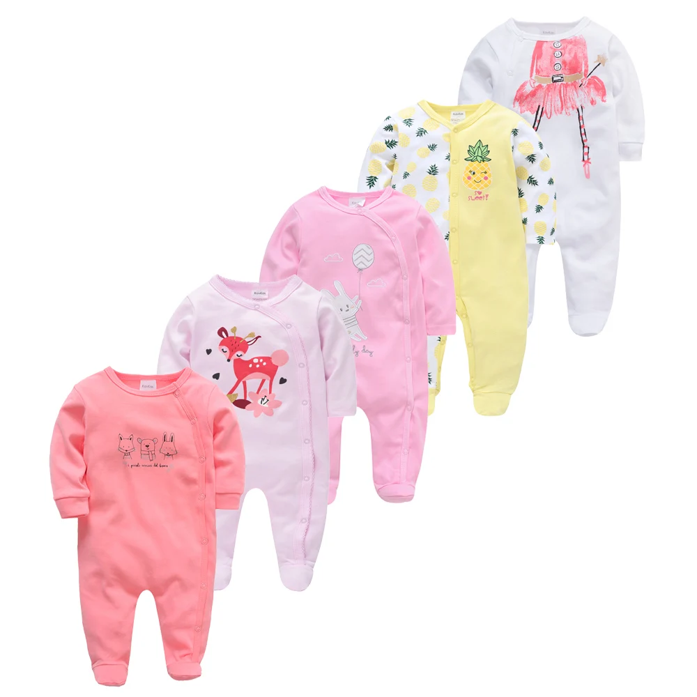 5PCS Honeyzone Baby Pyjamas Rompers Girl Boy Pijamas Bebe Fille Cotton Breathable Soft Ropa Bebe Newborn Sleepers Baby Pjiamas