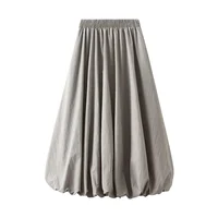 Summer New High Waist Slim Flower Bun Skirts Female Lantern Loose Skirt Korean Fashion Midi Long A- Line Skirt Elegant for Women - Image 3