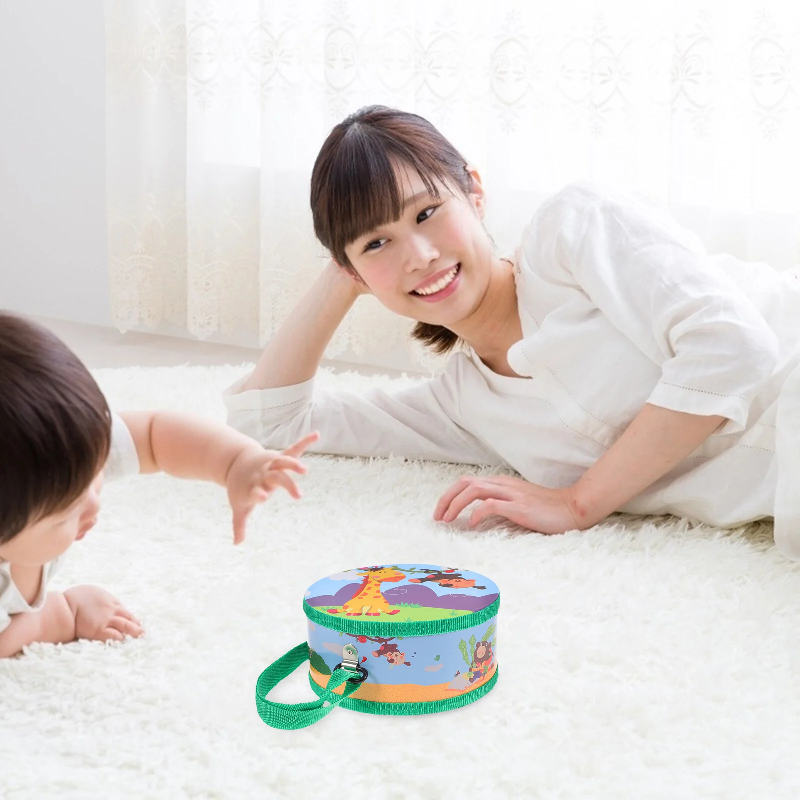 

Cartoon Children Drum Instrument Kids Wooden Drum Drumming Instrument Educational Baby Musical Toy Percussion Instrument