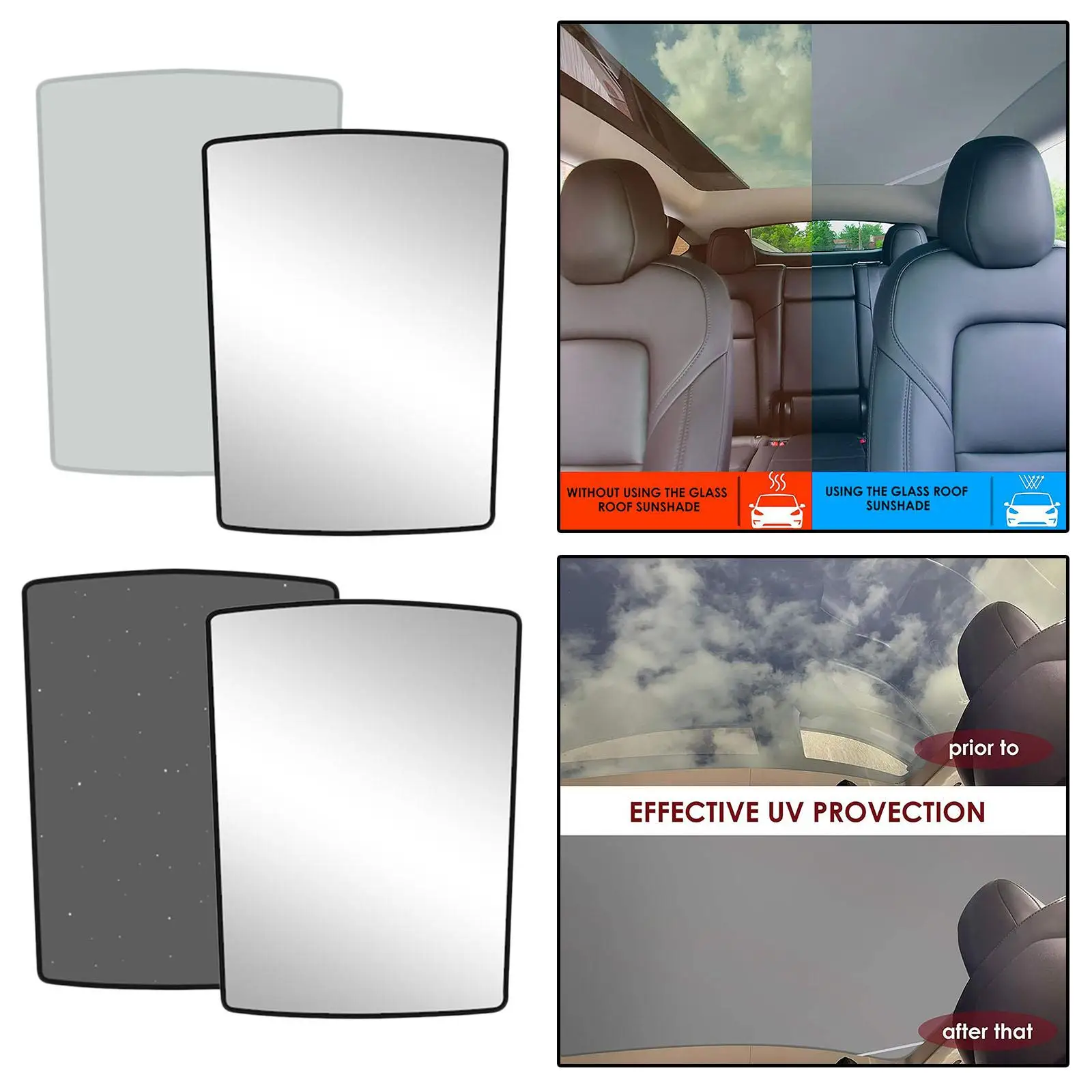 Sunroof Sun Shades Roof Sunshade For Tesla Model Y Uv/heat Insulation