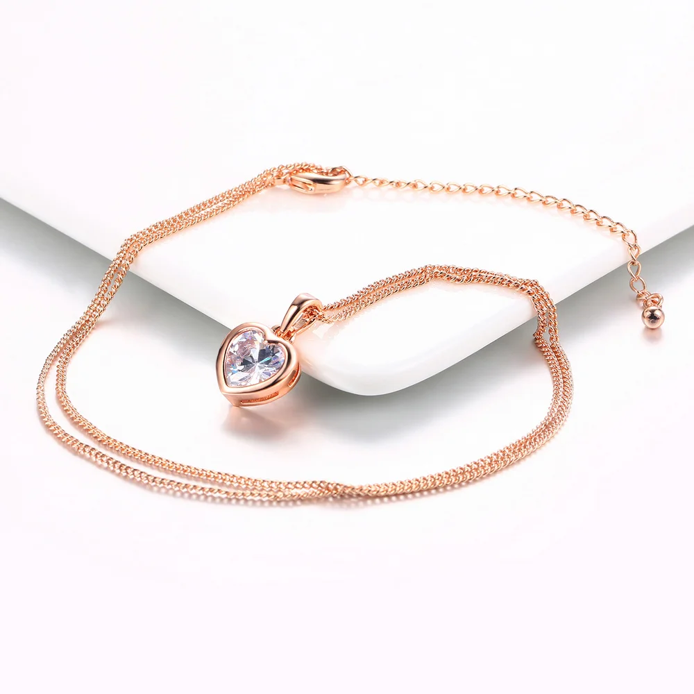 Top Qualität Herz Kristall Rose Gold Farbe Mode Anhänger Schmuck Gemacht mit Österreich Kristall ZYN129 ZYN130