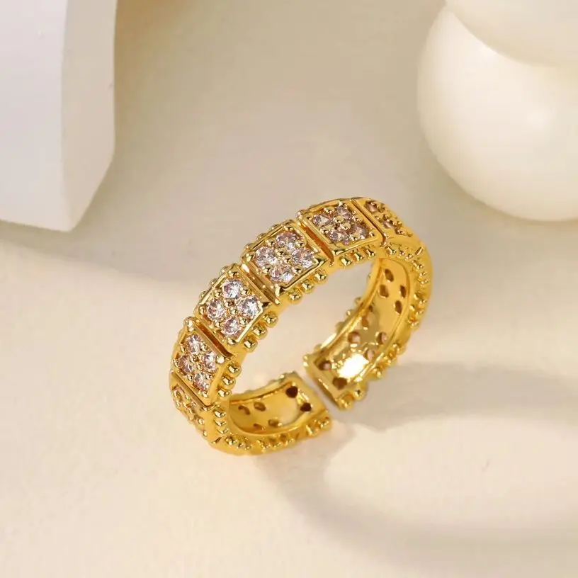 Zircon Joint Rings for Women Geometric Adjustable Ring