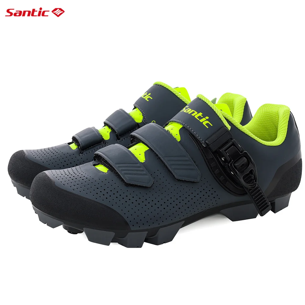 Santic Mountain Bike Cycling Shoes Fits SPD Pedal Men's Professional Self-locking Bicycle Shoes Outdoor MTB Road Riding Sneakers