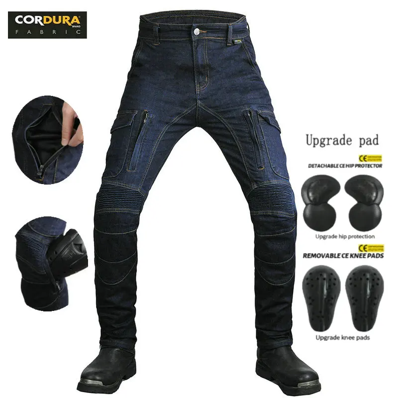

Cordura Motorcycle Riding Pant Volero Sports Racing Casual Protective Stretch Jeans Locomotive Knight Cycling Elastic Trousers
