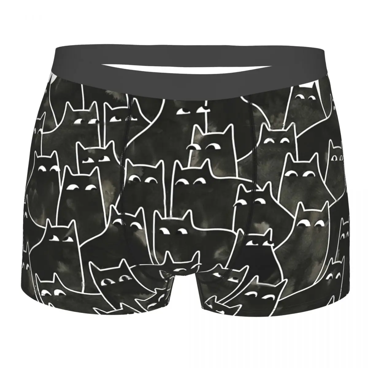 Suspicious Cats Underpants Breathbale Panties Male Underwear Print Shorts Boxer Briefs