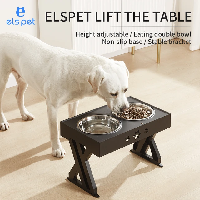 Elevated Dog Bowls for Large Dogs, Raised Dog Bowl Stand with No Spill Dog  Water Bowl & Stainless Steel Dog Food Bowl, 4 Heights Adjustable for Small