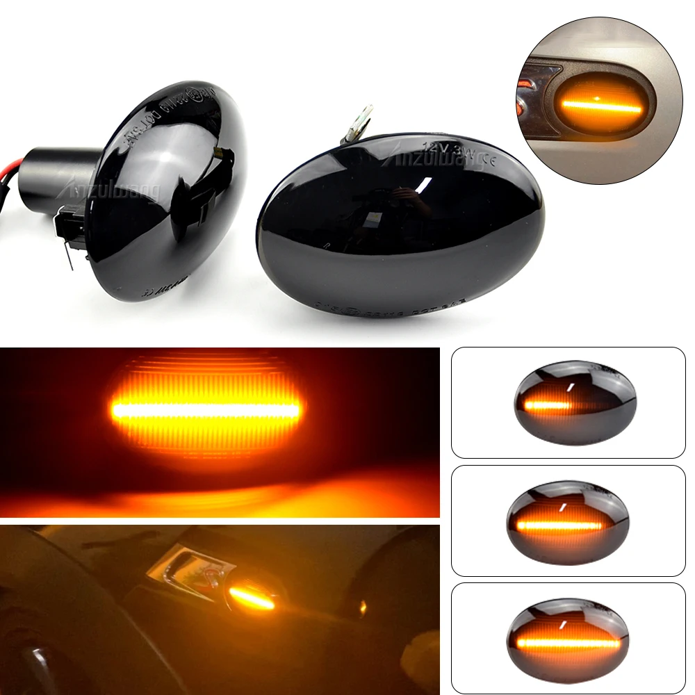 

2 pieces For MINI Cooper R55 R56 R57 R58 R59 CL-R56-LSM-SM Led Dynamic Side Marker Turn Signal Light Sequential Blinker Light