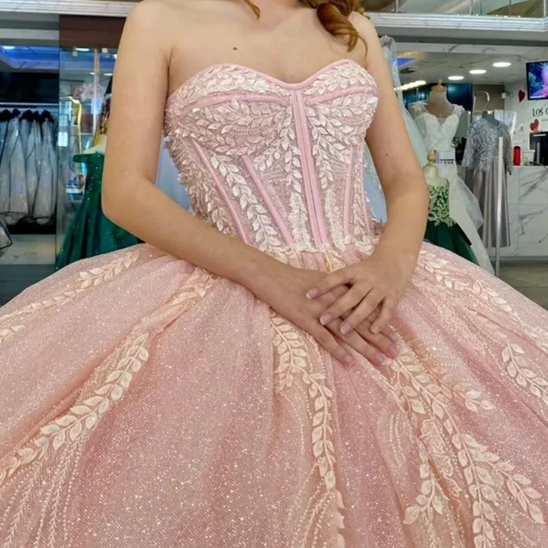 

Saudi Arabic Elegant Prom Dresses 16 Girl Off Shoulder Lace Applique Corset Ball Prom Birthday Party Dress vestidos de 15 años