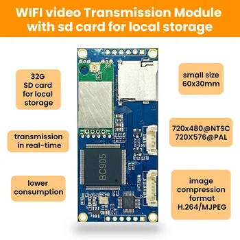Moduli di trasmissione Video Wireless, trasmettitore di immagini da CVBS a WIFI per telecamera Infrarad, adattivo NTSC/PAL, FPV, 32G, LC328