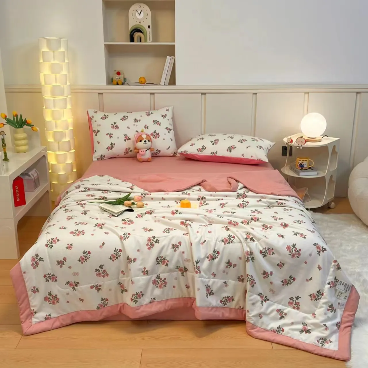 

Cool Blanket For Summer 2024 New Summer Quilt Skin Friendly And Comfortable Water Wash Cotton Hand Wrapped Edge Blanket For Bed