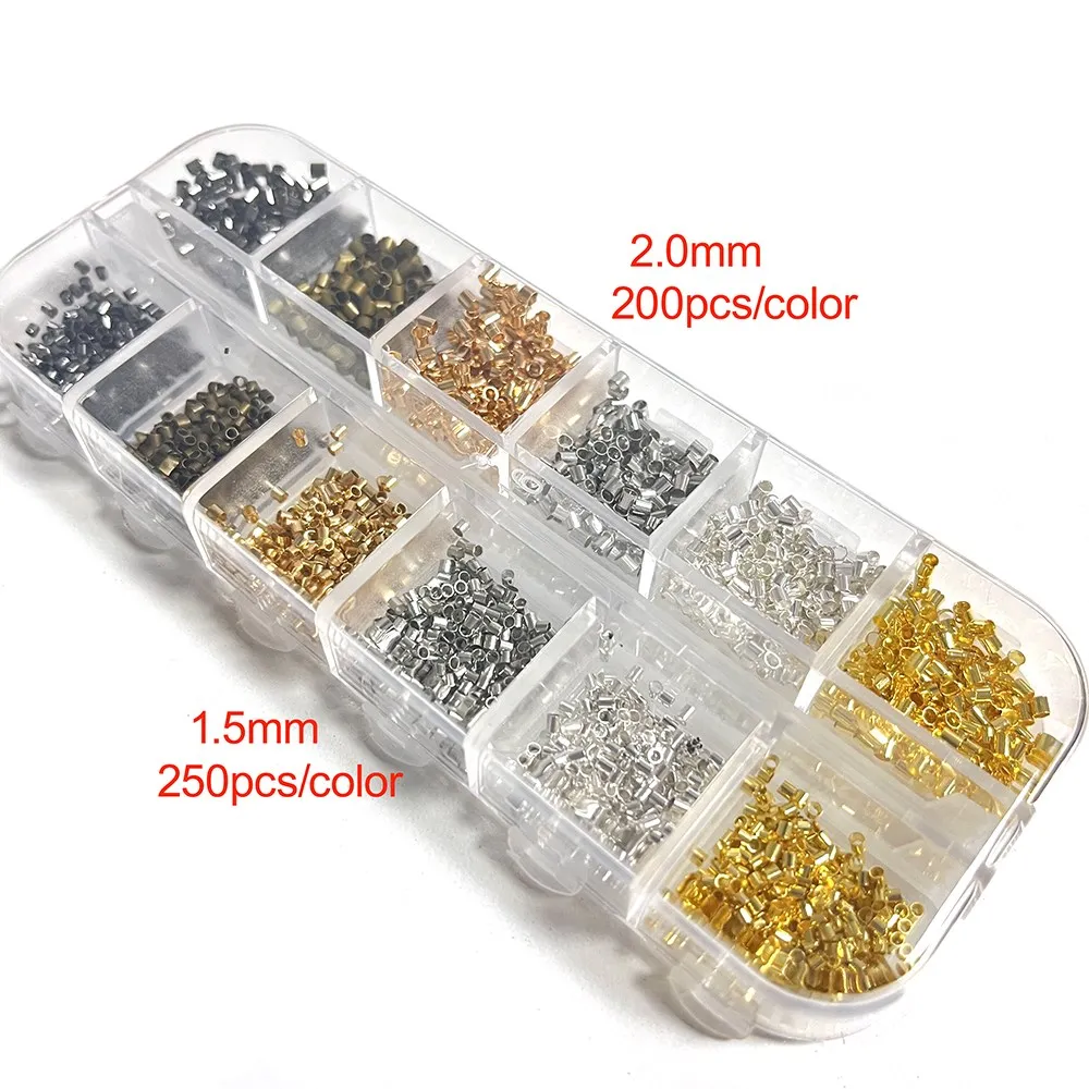 Perlen-Crimp zange und 2700 stücke Crimp perle, 6 Farben 1,5mm 2mm Crimp rohr für DIY Armband Halskette Schmuck herstellung Zubehör – Detail 1