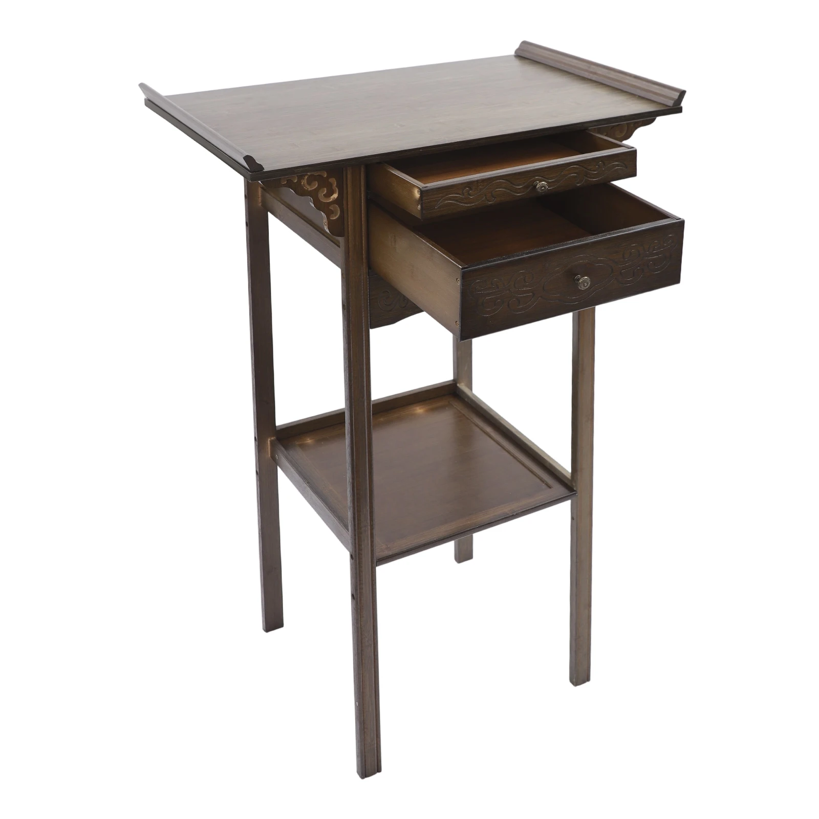 Retro Appearance Altar Table with Drawers Storage Meditation Table Strong Load Bearing Capacity
