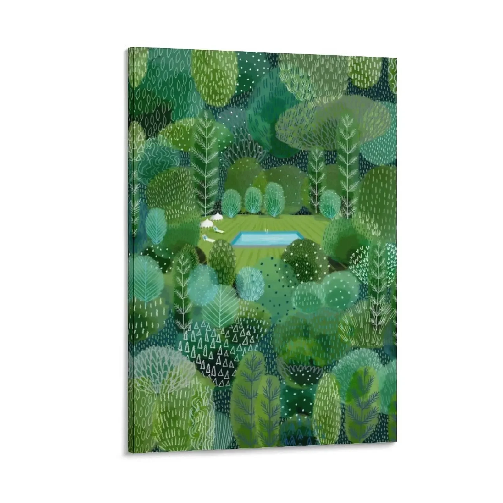 

Garden Pool Canvas Painting aesthetic room wall decor
