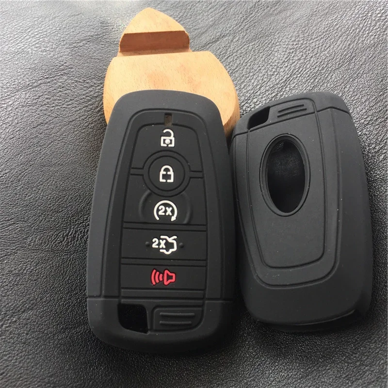 Key Case, Key Case Cover-Silicone Car Key Case Cover for Ford Fusion Mustang Explorer F150 F250 F350 EcoSport Edge S-MAX Ranger Lincoln Mondeo