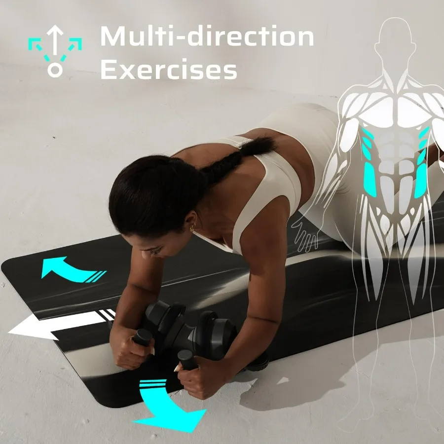 Fitness Ab Roller Wheel with Elbow Support Abdominal Trainer Roller Workout Equipment for Home and Gym Exercise Roller for Men a