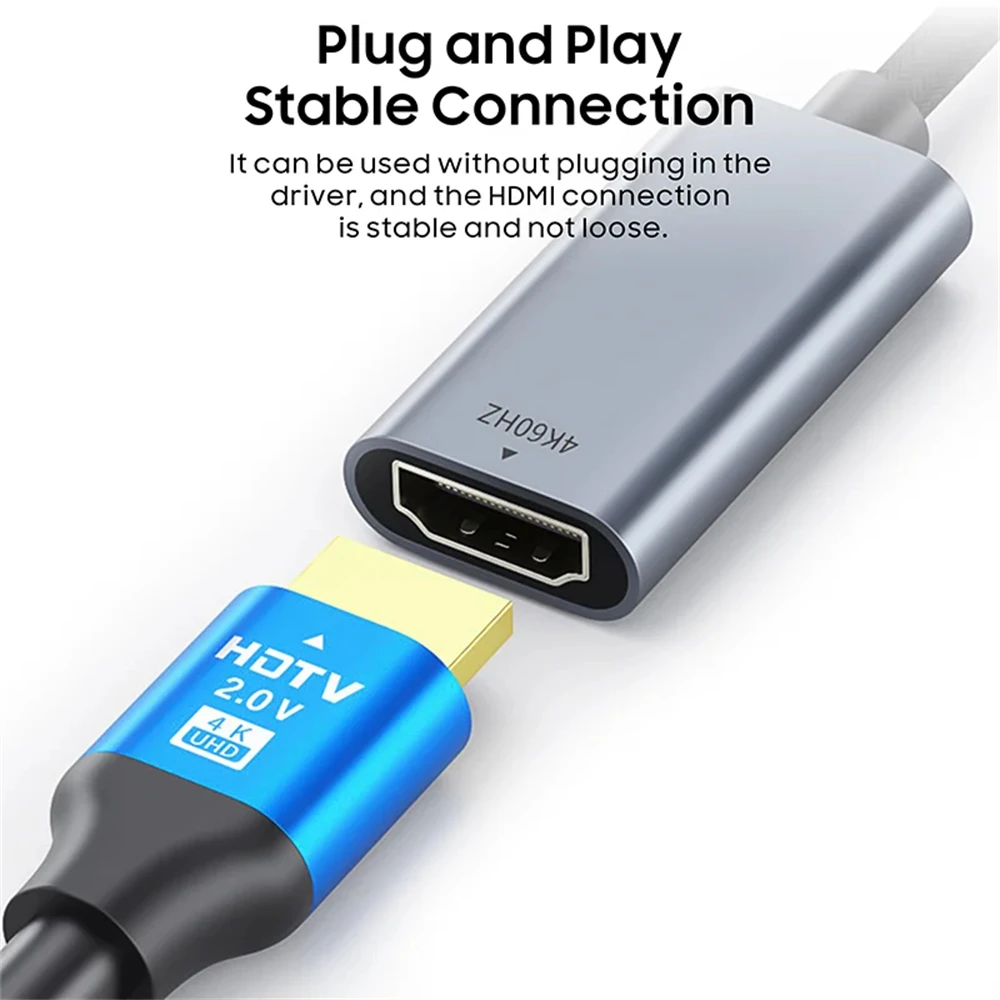 Vothoon USB C-HDMI  ̺ 4K 60Hz USB  C-Ʈ MacBook Pro Air Dell XPS Surface iPad Pro  HDMI 