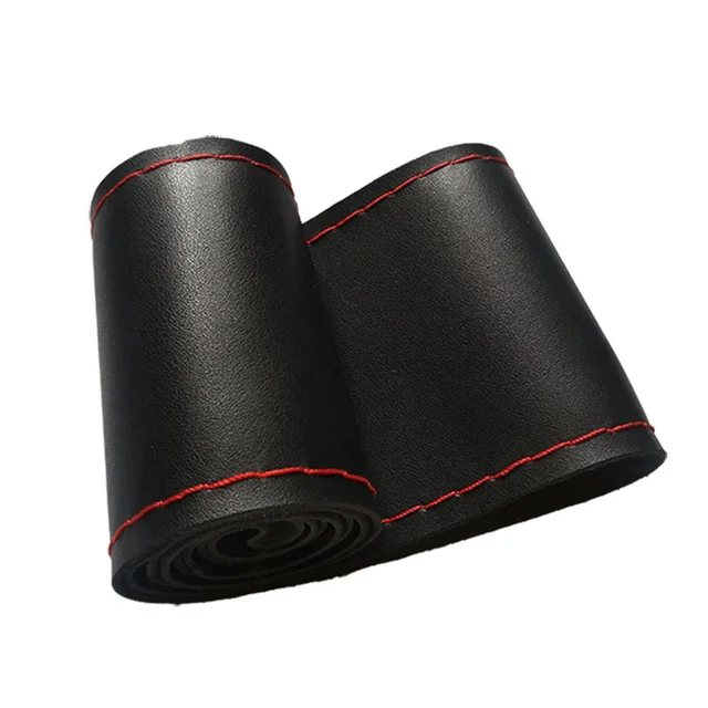 Brand New High Quality Hot Sale Steering Wheel Cover Hand Sewing Accessories Black/Red Car With Needles Thread 5