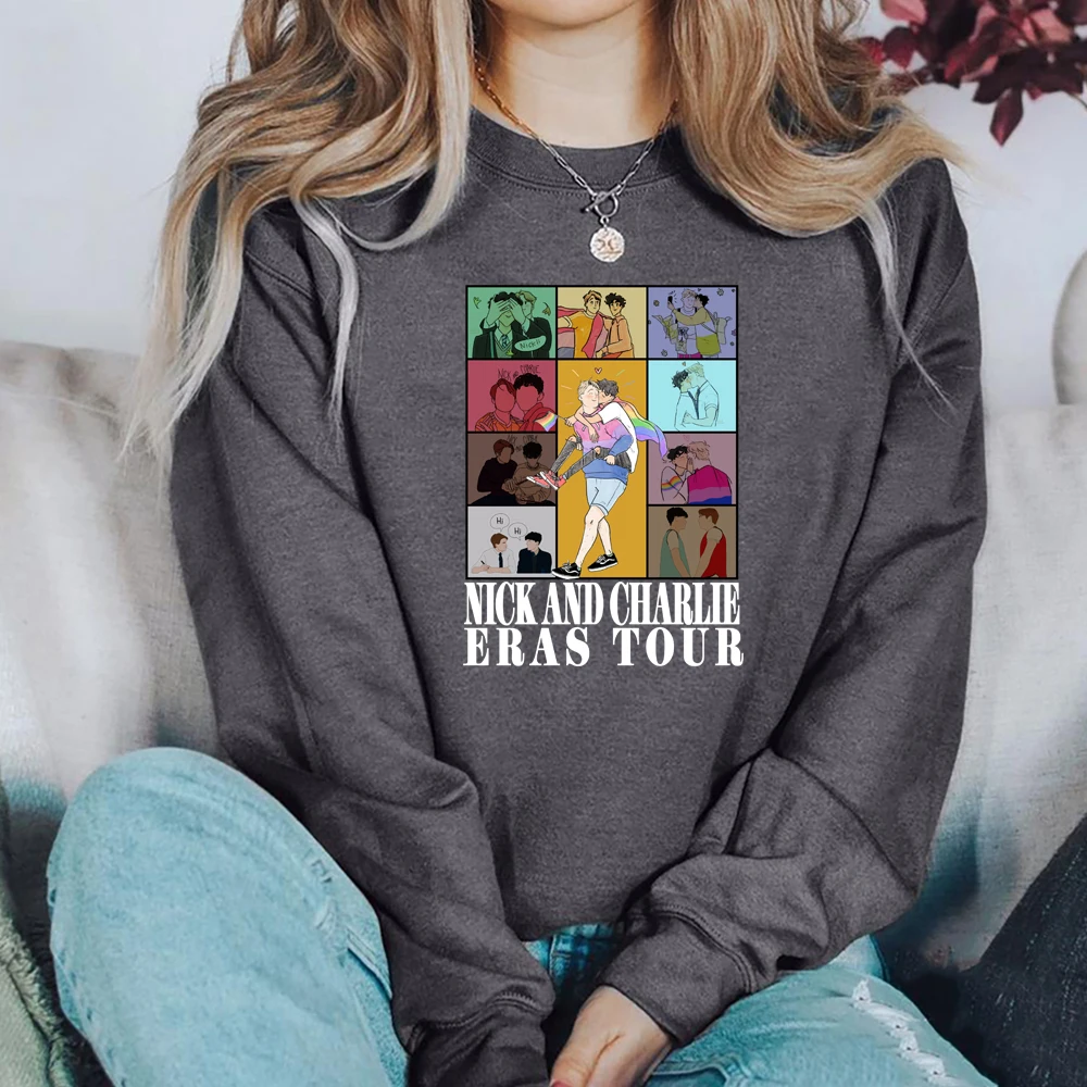 Retro Nick and Charlie The Heartstopper Eras Tour Sweatshirt Heartstopper Kit Connor LGBT Hoodie Tv Show Unisex LGBTQ Sweatshirt