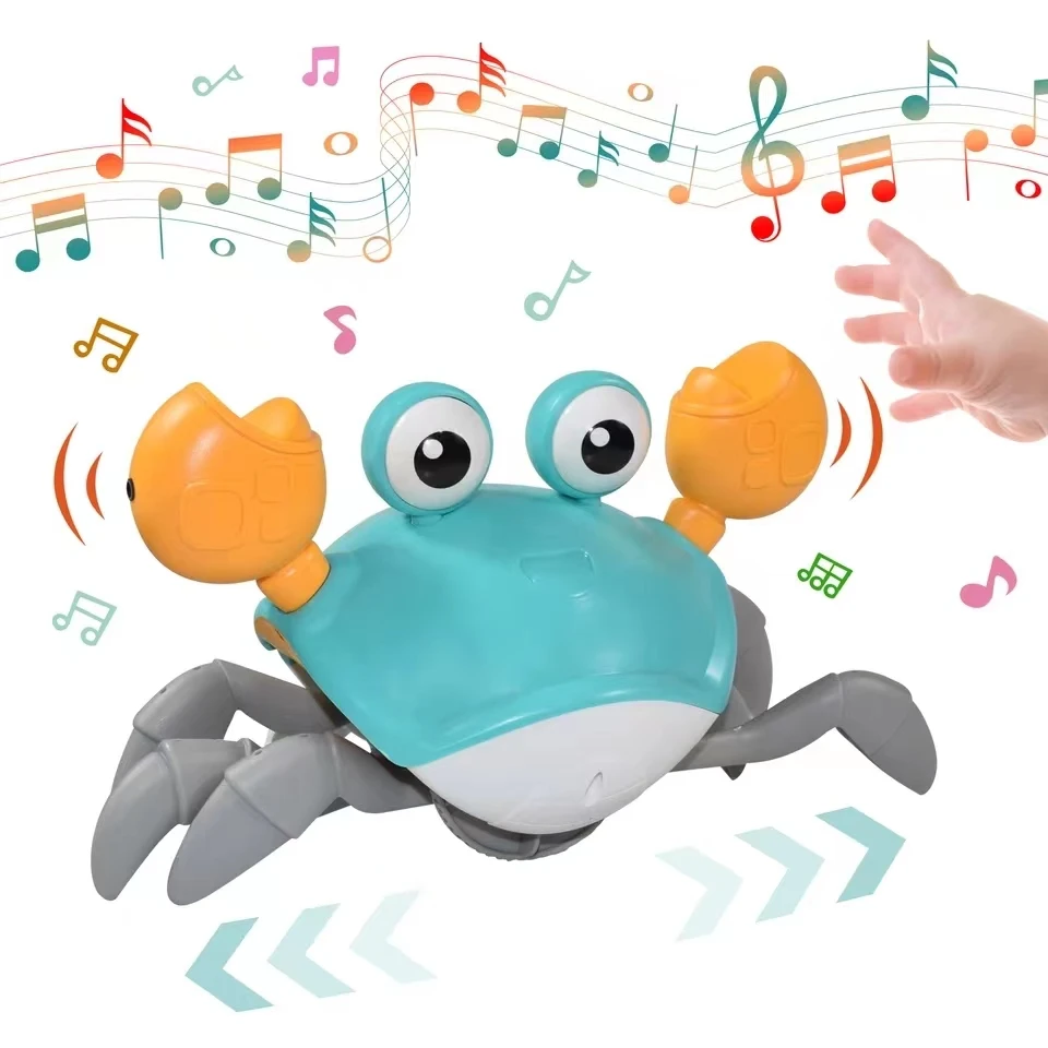 

Induction Crawling Escape Crab game Automatic Obstacle Avoidance Rechargeable Interactive toy Electric Pet Musical Birthday gift