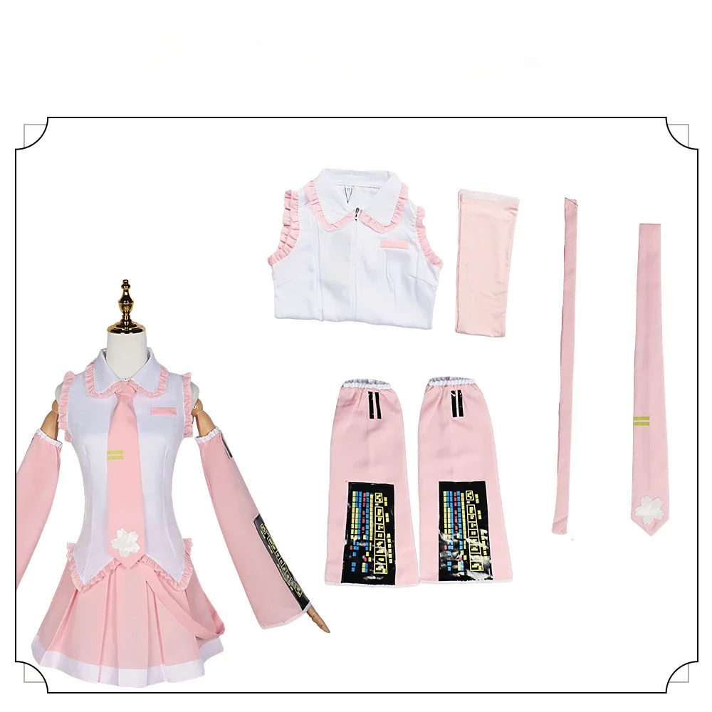 Costume Cosplay Rosa 2026 per Performance, Completo con Parrucca Hatsune Regular C, per Ragazze, Tema Primavera Sakura Ciliegio - immagine 2