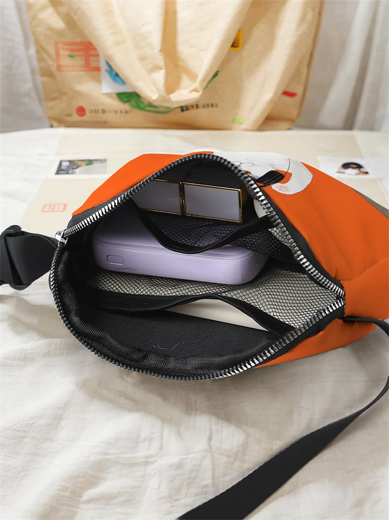 1pc,trendy cat fashion adjustable crossbody bag, neutral sports waist bag, suitable for running