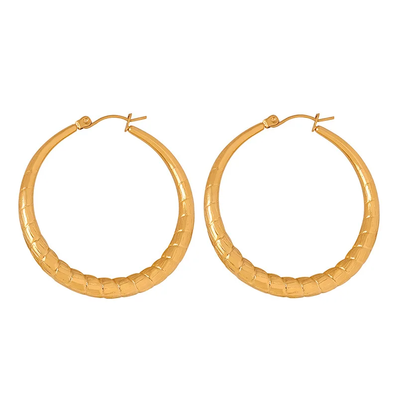 

Marka Stainless Steel Hoop Earrings Gold Plated Jewelry for Women Fashion Round Earrings Non Fading Accessories Wholesale