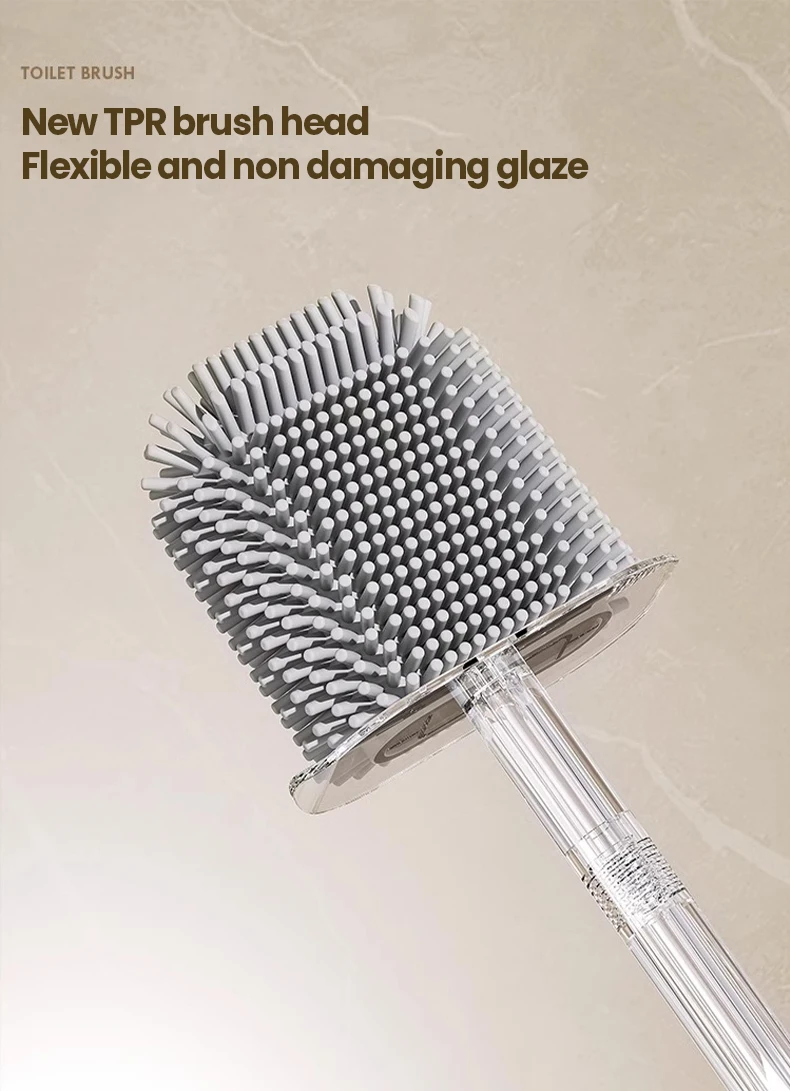Description Picture 6 of itemBathroom Toilet Brush With Glacier Pattern Suction Cup Wall Mounted Long Handle Toilet Brush Bathroom Supplies