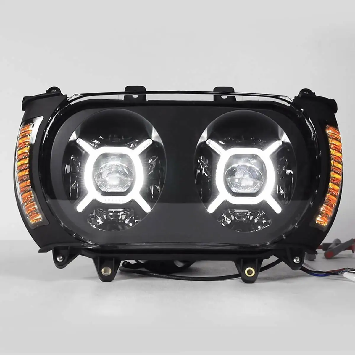 

XF2906D22-01-B+114-B DOT LED Dual Headlight Turn Signal Light For Harley Touring Road Glide 2015-2019