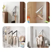 Clothes Drying Rack Wall Mounted Laundry Racks for Drying Clothes Aluminum Foldable Space Saving Clothes Hanger 2
