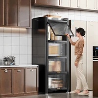 Modern Metal Kitchen Cabinets Multi-layer Storage Cabinet Floor Racks Multifunctional Muebles De Cocina Furniture ZT50KC 1
