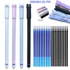 4 creative cat erasable gel pen set with refill 0.5mm washable handle magic eraser blue/black ink erasable office stationery 1