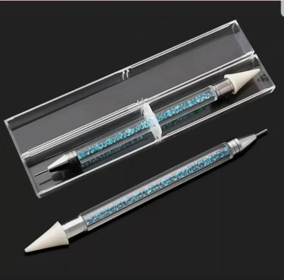 1pc Dual-ended Rhinestone Picker Dotting Pen Crystals Beads Handle Studs Gems Picker Wax Pen Pencil DIY Nail Art Decoration Tool 2