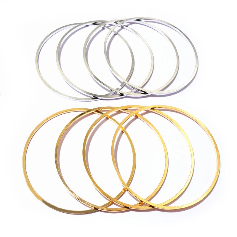 Set of 10 Brass Large Hoop Earring Connectors