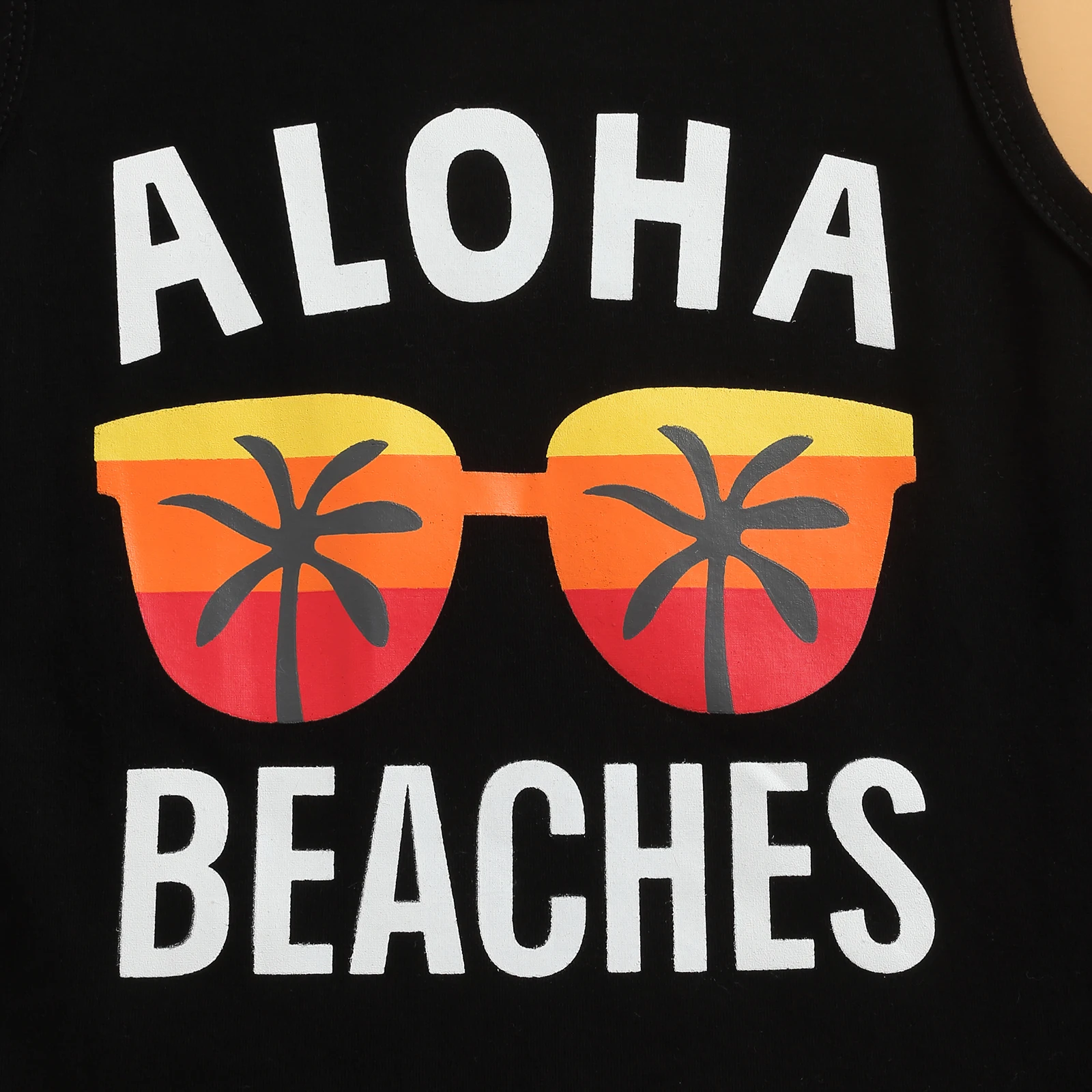 Citgeett Summer Kids Boy Shorts Clothes Set Letter Sleeveless Vest Tops + Tree Printed High Waist Shorts Beachwear Suit