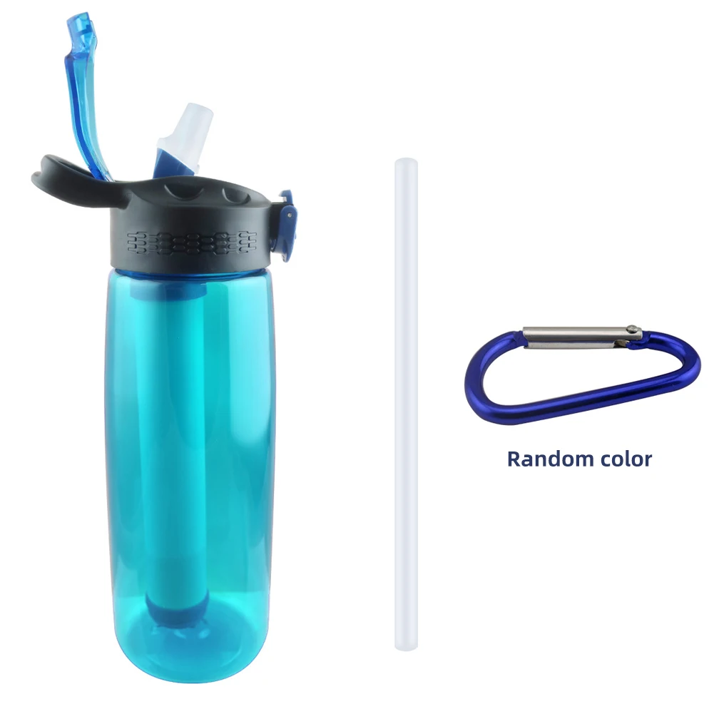 

Water Bottle Made of Tritan with Water Filter Lockable Lid BPA Free Water Purifier Bottle for Hiking Camping Travel Emergency