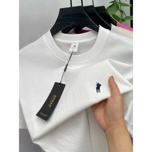 T-shirt homme en coton à manches courtes et col rond 2025, un haut respirant imprimé 2D motif poney, de marque de luxe, très tendance pour l'été 1