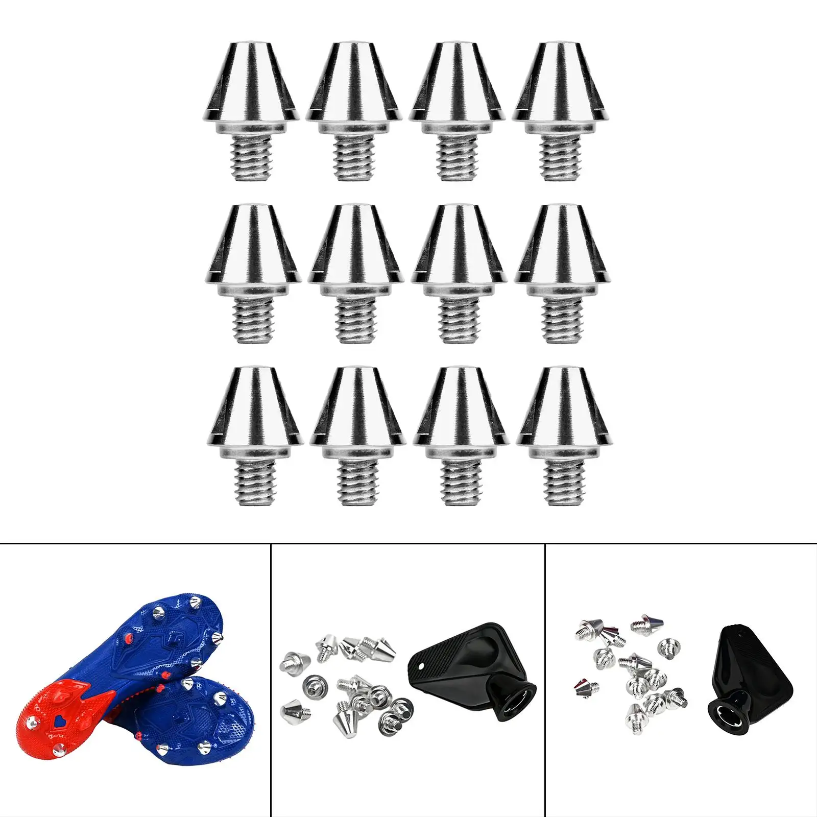 12x Soccer Boot Cleats Track Shoes Spikes Comfortable M6 Firm Ground Football Boot Studs for Indoor Outdoor Sports Training
