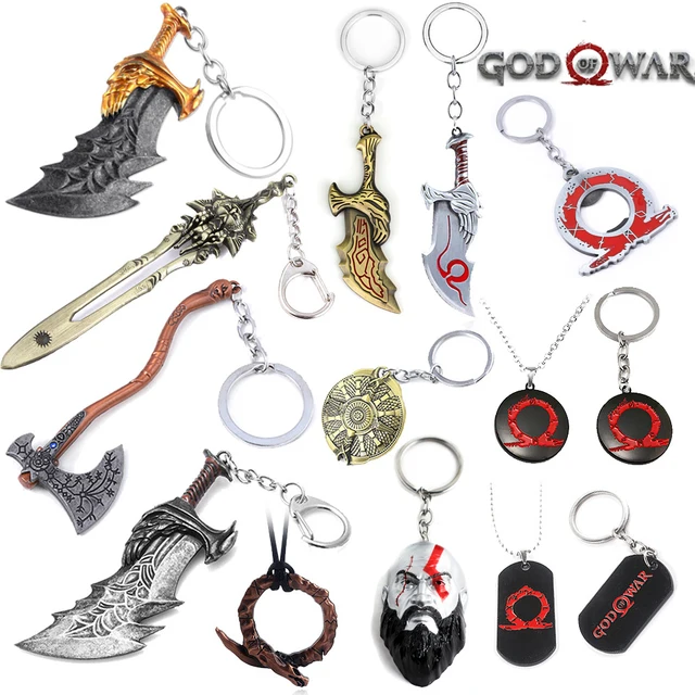 God Of War Ragnarok Keyring Keychain Blade of Chaos Leviathan Axe Olympus  Shield 