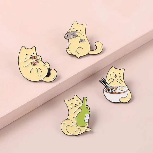 Cat In Tie Professional Cat Office Cat Lapel Pin Cute Brooch Pins Badges