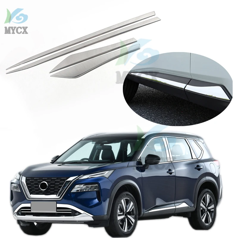 Argento Per Nissan X-Trail X Trail Xtrail T33 2021 2022 Accessori Modanature Decodificate Per Porte Esterne In Acciaio Inossidabile
