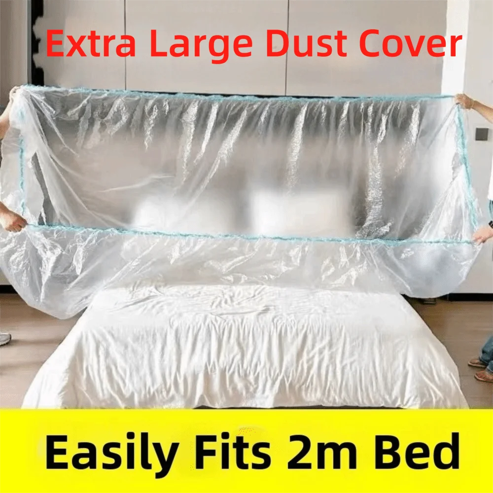 3Pcs 투명 일회용 침대 먼지 커버 방수 두꺼운 플라스틱 가구 보호 간편한 적..