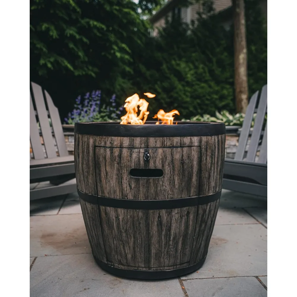 Wine Barrel Gas Fire Pit 27L X 27W X 24H
