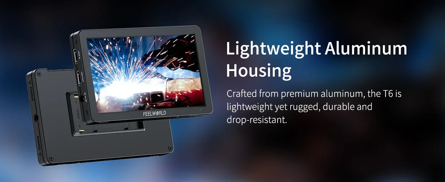FEELWORLD T6 6Inch On-camera Field Monitor 3D LUT 4K HDMI 1920x1080 IPS Aluminum